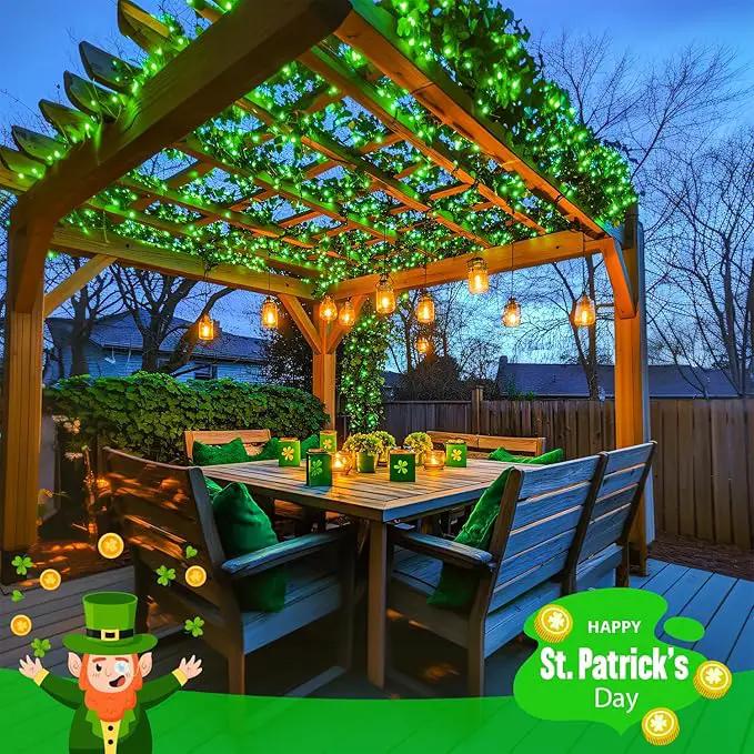 JMEXSUSS 100 LED Green Lights for St Patrick’s Day, 2 Pack Green Solar Lights Outdoor for St Patrick’ Day Decoration Tree Garden Patio Yard by GreenHaven Gardens