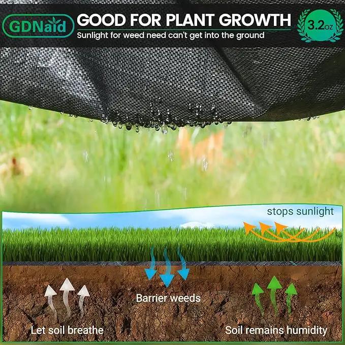 Weed Barrier Fabric 5ftx100ft Landscape Fabric, 3.2oz Weed Barrier Fabric Weed Fabric, Garden Landscaping Fabric by GreenHaven Gardens