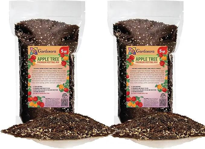 Premium Apple Potting Soil Mix - Optimal Nutrient-Rich Blend for Thriving and Juicy Apples - 10 Quart by GreenHaven Gardens