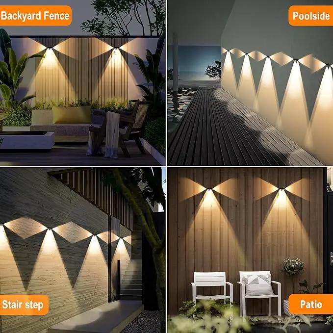 Solar Fence Lights Outdoor - 3-Side Fence Light Solars Powered for Outside IP65 Waterproof Fence Solar Lights Outdoor for Outside Garden Backyard Patio Deck Fence Stair Step Railing Pathway(2Pack) by GreenHaven Gardens