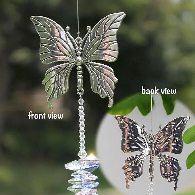 Crystal Garden Suncatcher Hanging Crystals Ornament for Window Rainbow Maker Prisms Home Decor Gift Boxed Sun Catcher Gift Idea for Mom Friends Grandma,Butterfly by GreenHaven Gardens