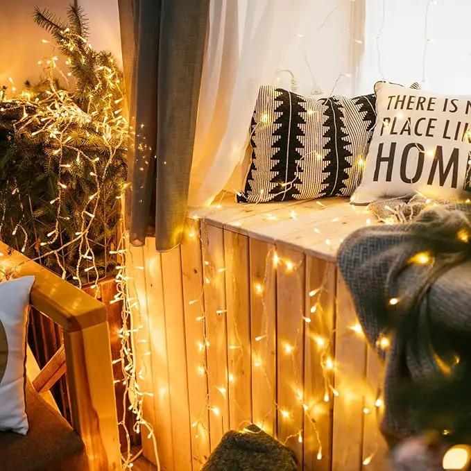 KNONEW Christmas String Lights Indoor Plug in,50FT 150LED Outdoor Waterproof Fairy Lights,8 Lighting Modes,Timer Memory Function for Bedroom Patio Balcony Party (Warm White) by GreenHaven Gardens