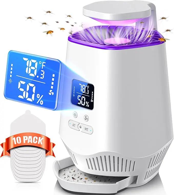 Fruit Fly Traps for Indoors, Fooxem Gnat Traps for House Indoor Fly Trap Indoor, Effective Fruit Fly Traps Bug Zapper Indoor Mosquito Trap for House Plant Pest Control with 10 Sticky Boards by GreenHaven Gardens