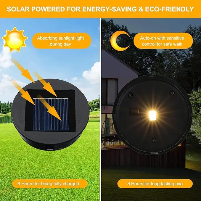 2 Pack Replacement Solar Light Parts-8 lumens Warm White LED Waterproof Solar Light Replacement Top Kit for Outdoor DIY Hanging Lanterns(3.15in) by GreenHaven Gardens