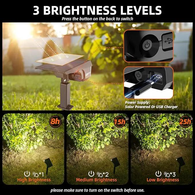 Solar Spot Lights Outdoor,40 LEDs Solar Outdoor Waterproof Landscape Lights with 3 Light Modes, Solar Powered Garden Yard Wall Lights Auto On,Off for Patio 8 Pack by GreenHaven Gardens