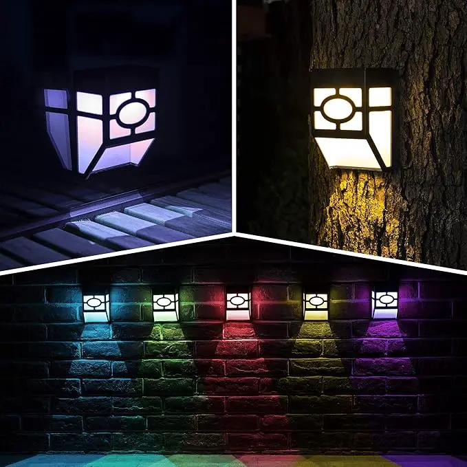 Solpex Solar Deck Lights,Solar Fence Lights, 2 Modes Christmas Decoration Lights,Unique Pattern, Waterproof Automatic Outside, Deck, Patio, Stairs, Yard, Steps, Path & Driveway (RGB & Black 8-Pack) by GreenHaven Gardens