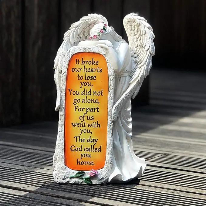 Angel Garden Statues Outdoor Decor, Solar Angel Figurines Lights for Garden Decoration Yard Art Memorial Gifts for Loss of Loved One by GreenHaven Gardens