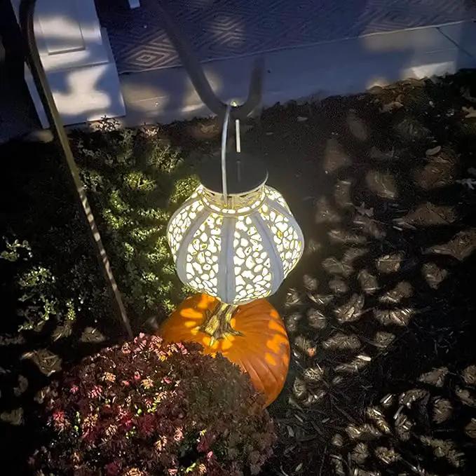 MAGGIFT 2 Pack Hanging Solar Lights for Outside,Solar Lanterns Outdoor Waterproof,Retro Hanging Lantern with Handle for Yard, Garden Decor, Gardening Gifts, Mom Birthday Gift, Beige White by GreenHaven Gardens