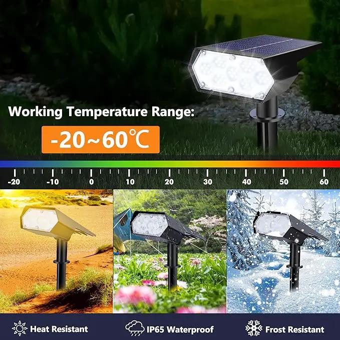 Solar Spot Light Outdoor, 49 LED Lights for Outside, 2 Modes Solar Powered Spotlights, Waterproof Pathway Light for Garden Yard Walkway Driveway Landscape Decorations (4 Pack-Cool White) by GreenHaven Gardens