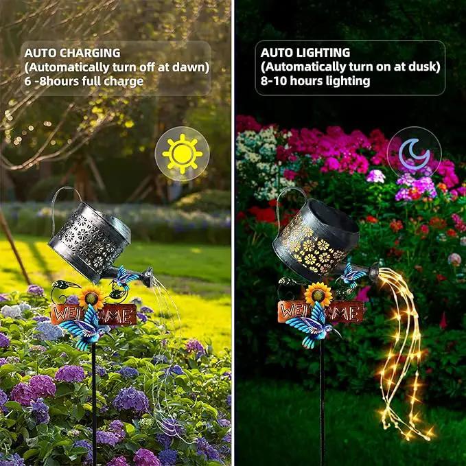 Solar Watering Can Lights, 1 Pack Outdoor Solar Lantern Decorative, Solar Outdoor Lights Watering Can Lantern for Balcony Garden Courtyard Patio Yard Lawn Patio Walkway Party Decorations by GreenHaven Gardens