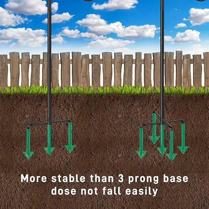 5-Prong Shepherd Hooks for Outdoor, Heavy Duty Iron Garden Hooks for Hanging Plants, Bird Feeders, Lanterns, Solar Lights, and Wedding Decor – Rust-Resistant, Adjustable, Easy to Install 36 Inch