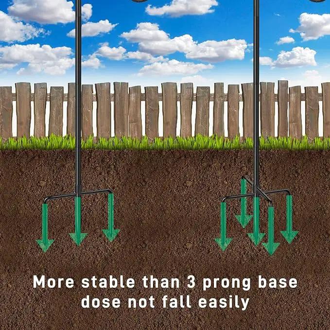 5-Prong Shepherd Hooks for Outdoor 2 Pack Heavy Duty Iron Garden Hooks for Hanging Plants, Bird Feeders, Lanterns, Solar Lights, and Wedding Decor – Rust-Resistant, Adjustable, Easy to Install 48 Inch by GreenHaven Gardens