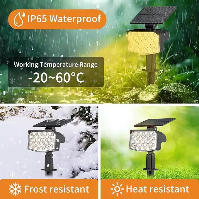 WELALO Solar Spot Lights Outdoor, [2 Pack/3 Modes] Solar Landscape Spotlights, Adjustable Solar Powered Security Lights, IP65 Waterproof Wall Lights for Walkway, Yard, Garden, Driveway (Warm White) by GreenHaven Gardens