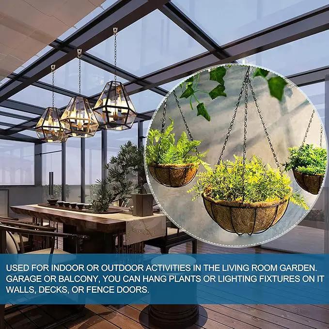 Ceiling Hooks for Hanging Plants (6 PCS Gold),Heavy Duty Metal Plant Hooks, Screw in Hooks for Hanging Birdfeeders, Lamps, Planters, Outdoor Decorative Hooks up to 33 lbs by GreenHaven Gardens