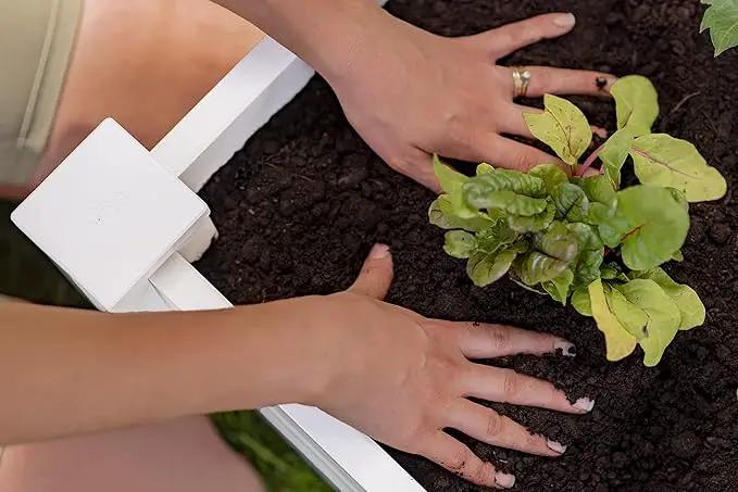 Vita Classic 4 Foot x 4 Foot x 11 inch White Vinyl Raised Modular Garden Bed, White, PVC, BPA and Pthalate Free, VT17108 by GreenHaven Gardens