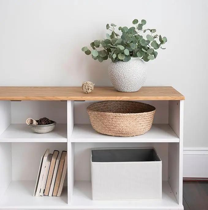 White Ceramic Vase Flower Vase, Big Textured Round Vase for Centerpieces, Kitchen, Living Room, Bedroom Decor Gifts by GreenHaven Gardens