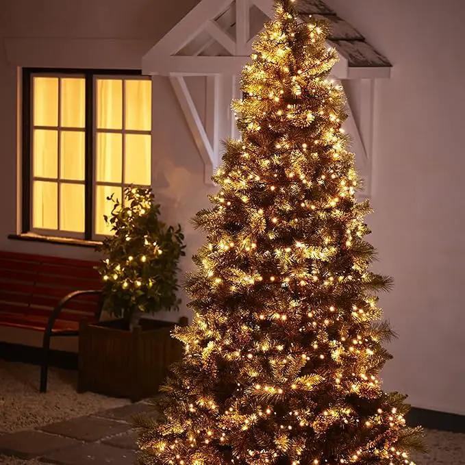 Dazzle Bright Warm White Christmas String Lights, 164ft 2000 LED Waterproof Green Wire Fairy Lights with 8 Modes, Outdoor Lights for Xmas Tree Holiday Wedding Party Christmas Decorations by GreenHaven Gardens