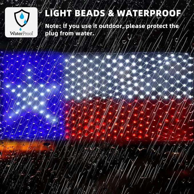 Texas Flag Net Lights Outdoor 3.3x6.6 FT - 384 LED Patriotic American Flag Decor with 8 Modes, Waterproof for 4th of July, Christmas, Yard, Porch, Parties by GreenHaven Gardens