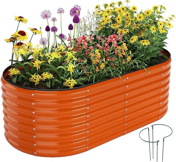 Galvanized Metal Planter Raised Garden Bed Kit for Gardening Outdoor，6x3x2ft Planter Grow Garden Box Raised Flower Bed，Long Vegetable Clearance Herb Raised Garden Beds for Container Gardening by GreenHaven Gardens