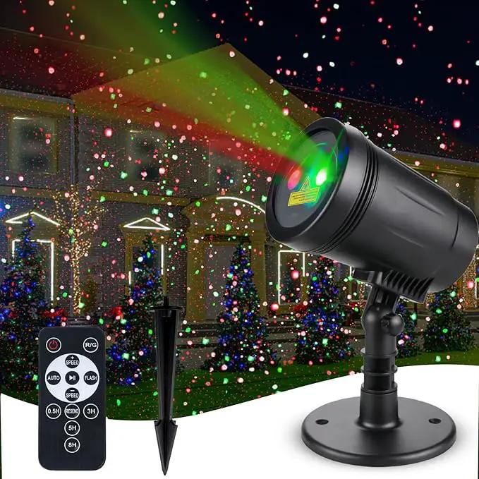 Outdoor Garden Laser Light Projector, Christmas Laser Lights with Red and Green Star Show, Waterproof Holiday Laser Light Landscape Spotlight, Suitable for Outdoor Garden, Home, Decoration, Party by GreenHaven Gardens