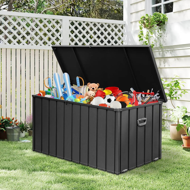 Domi 200-Gallon Outdoor Storage Box – Waterproof, Lockable Storage Cabinet for Patio Furniture, Garden Tools & Pool Supplies – Large Metal Storage for Cushions, Toys & More by GreenHaven Gardens