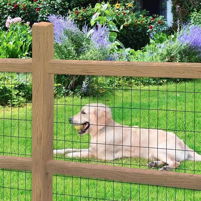 Black PVC Coated Welded Wire Fence 36 Inch x 50 Foot, 2 Inch x 4 Inch 14GA, Garden Border Fencing Roll Vinyl Coating Metal Wire Mesh Hardware Cloth for Yard Vegetable Plant Protection by GreenHaven Gardens