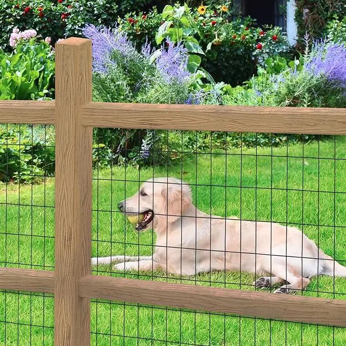 Black PVC Coated Welded Wire Fence 24 Inch x 50 Foot, 2 Inch x 4 Inch 14GA, Garden Border Fencing Roll Vinyl Coated Wire Mesh for Yard Vegetable Plant Protection Poultry Netting by GreenHaven Gardens