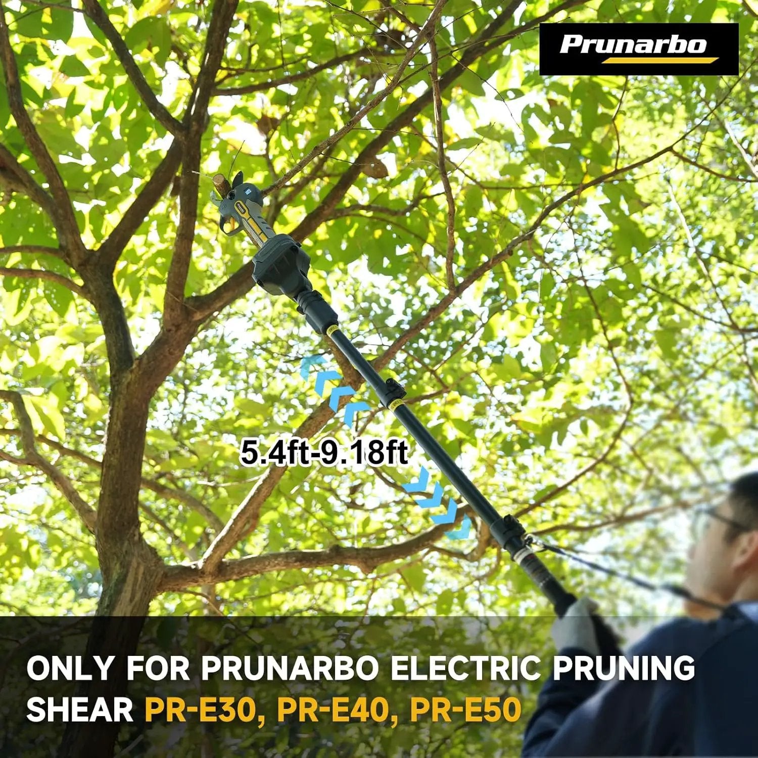 Extendable Pole for Cordless Electric Pruning Shear, Telescopic Pole 4.2-8.2 ft Extension for Gardening Tree Pruner Extended Cutting Reach for Professional Battery Secateurs Heavy Duty by GreenHaven Gardens