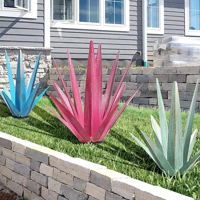 Large Tequila Rustic Sculpture, Rustic Metal Agave Plants for Outdoor Patio Yard, Home Decor Metal Agave Garden Yard Statue by GreenHaven Gardens