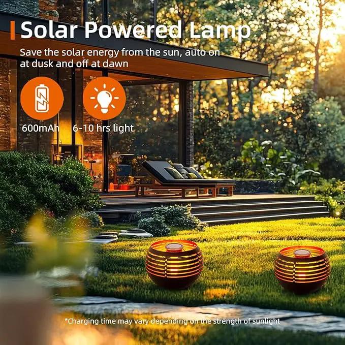Outdoor Waterproof Lantern, High-Quality Flame Solar-Powered LED Light, Perfect for Gardens, Patios, Deck, Desktops, Pathways, Landscapes, and Lawns Decorations. (L1048) by GreenHaven Gardens