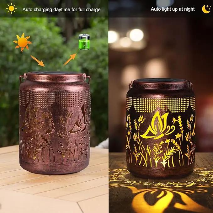 pearlstar Solar Lanterns Outdoor Waterproof Hanging Solar Lights Metal Butterfly Gifts for Women Mom Grandma Decor for Garden Yard Patio Balcony Path by GreenHaven Gardens