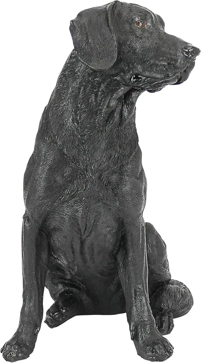 Design Toscano Labrador Retriever Dog Indoor/Outdoor Garden Statue, 9 Inch Wide, 15 Inch Tall, Cast Stone Resin, Black Painted Finish by GreenHaven Gardens