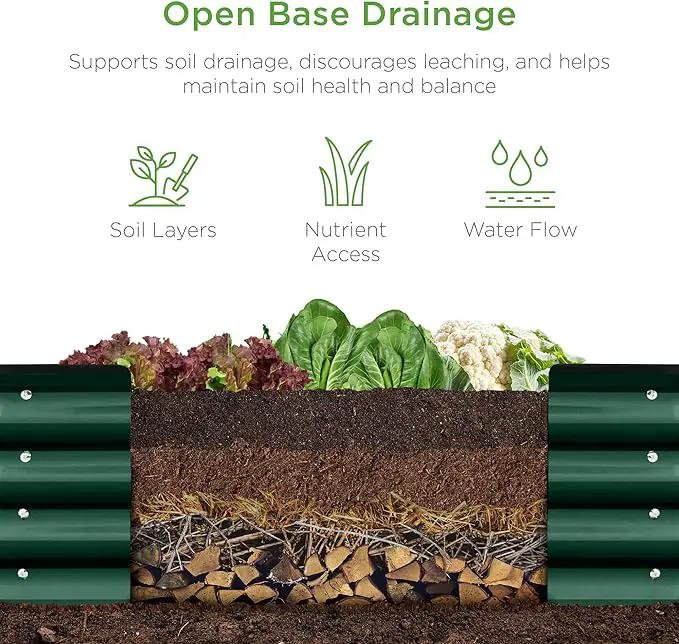 Best Choice Products 8x2x1ft Outdoor Metal Raised Garden Bed, Oval Deep Root Planter Box for Vegetables, Flowers, Herbs, and Succulents w/ 108 Gallon Capacity - Dark Green by GreenHaven Gardens