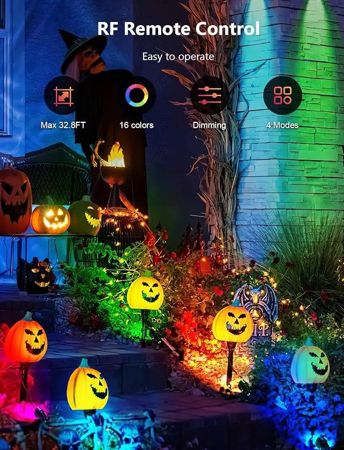 Christmas Spotlight Outdoor 12W RGBW LED Color Changing Landscape Lights with Remote Control 120V Waterproof Plug in Spot Lights outdoor Landscape Light for Tree Yard Garden Christmas, 4 Packs by GreenHaven Gardens