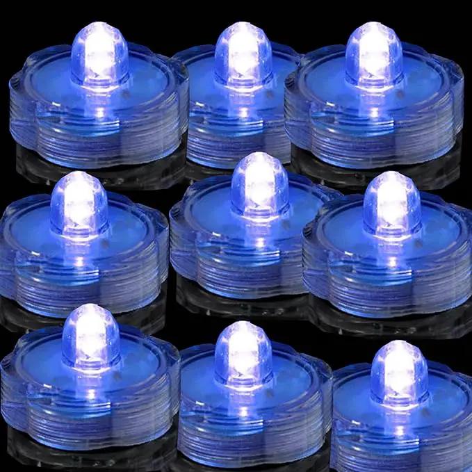 Bright LED Floral Tea Light Vase Submersible Lights for Party Wedding (Blue, 30 Pack) by GreenHaven Gardens