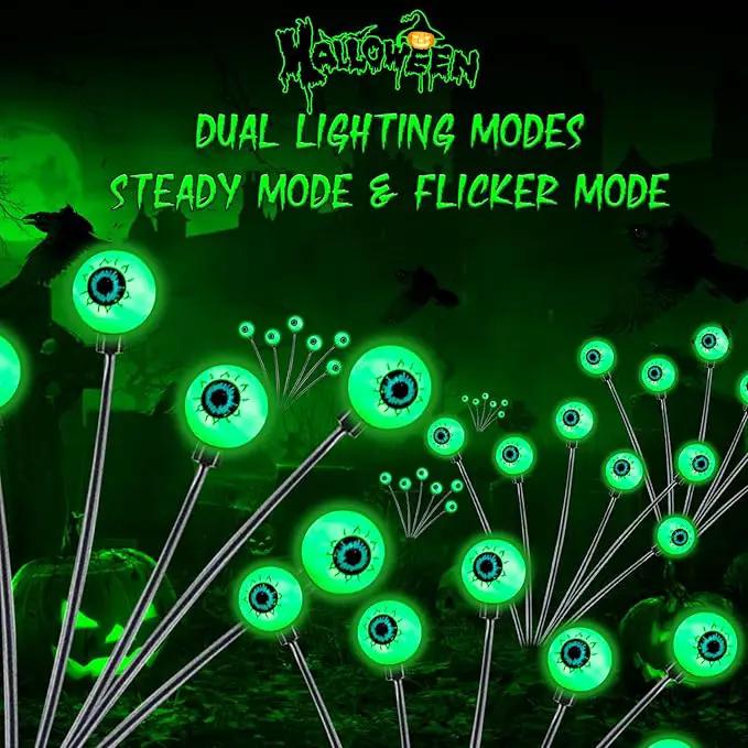 TONULAX Halloween Decorations Outdoor, 2 Pack Upgraded Solar Scary Eyeball Lights with Dual Lighting Modes, Swaying Firefly Lights, Solar Pathway Light for Yard, Garden,Yard Decor, Party (Green) by GreenHaven Gardens
