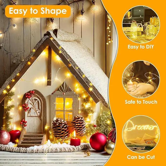 33FT 100LED Fairy Lights Battery Operated with Remote, Waterproof String Light with Timer for Indoor & Outdoor, LED Battery Twinkle Lights for Bedroom Wedding Christmas Decorations (Warm White) by GreenHaven Gardens
