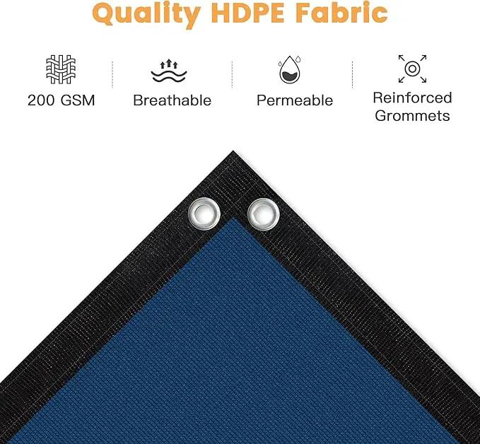 VICLLAX Shade Fabric Sun Shade Cloth with Every 2 FT Grommets for Patio Garden Pergola Cover Canopy 14x22 FT, Dark Blue by GreenHaven Gardens
