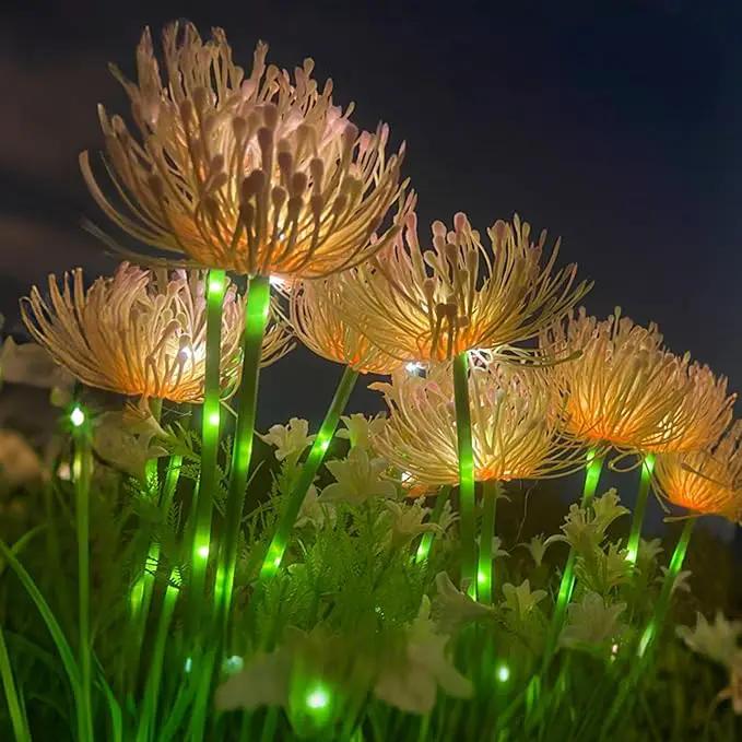 Solar Flower Lights for Garden Decor, 4Pack Pink Flowers with Green Stems, Solar Panel and Stake, Waterproof Solar Plant Lights for Outdoor Yard, Lawn, Path Decorations by GreenHaven Gardens