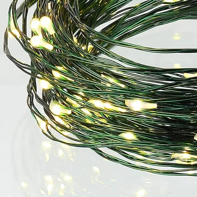 8 Pcs Battery Operated String Lights Outdoor String Lights 33 ft 100 LED Warm White Wire Green Battery Operated Fairy Lights with 8 Modes for Christmas Garden Patio Tree Decorations(8 Pcs,33 ft) by GreenHaven Gardens