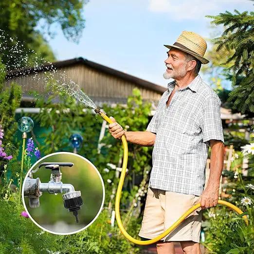 6 PCS 1/4 Inch Drip Irrigation Hose Connector, Drip Irrigation Tubing Fittings Convert 3/4" Garden Hose to 1/4" Drip Tubing, Faucet to Garden Hose Adapter Drip System Parts for Irrigation Kits(Black) by GreenHaven Gardens
