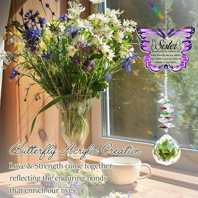 Sympathy Gifts for Loss of Sister, Sister Memorial Crystal Suncatcher Rainbow Maker,Memorial Gifts for Loss of Sister, in Memory of Sister, Bereavement Gifts for Loss of Sister by GreenHaven Gardens