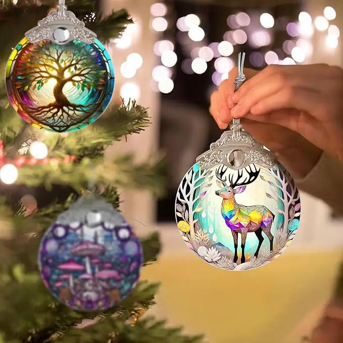 Stained Glass Suncatcher, Jocidea Deer Ornament, Christmas Ornaments, Holidays Ornaments, Christmas Tree Decor, Deer Decor for Home, Deer Gifts by GreenHaven Gardens