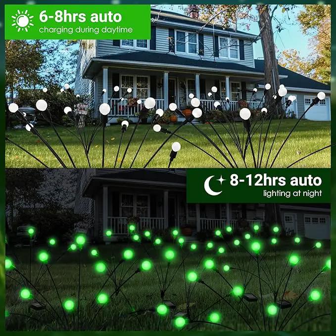 Solar Garden Lights,Solar Firefly Lights for Outdoor,Waterproof Garden Decor for Yard Patio Pathway Lawn, Green by GreenHaven Gardens