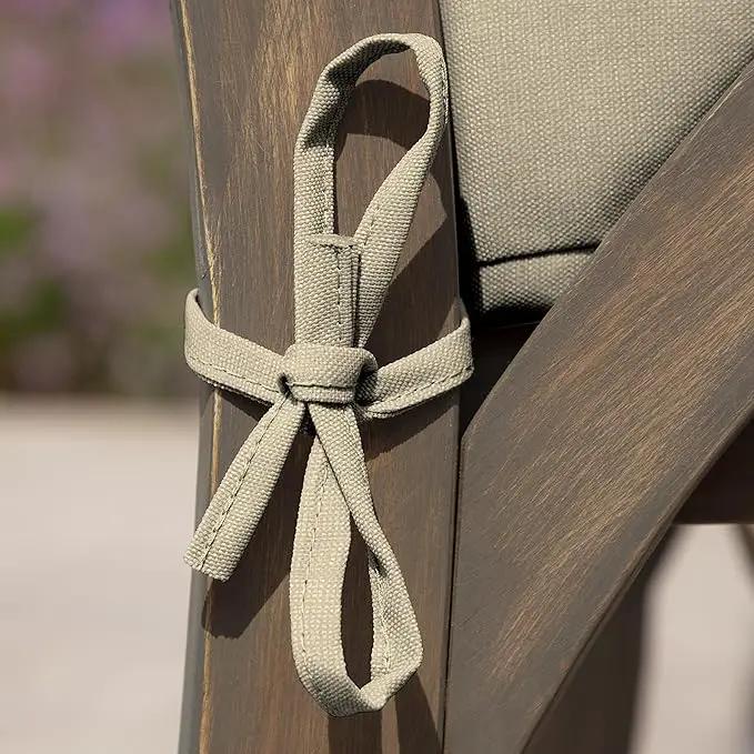 Arden Seat Cushion, 21 x 21, Rain-Proof, Fade Resistant, Cushion for Patio Dining, Adirondack, and Outdoor Chairs Tan Leala by GreenHaven Gardens