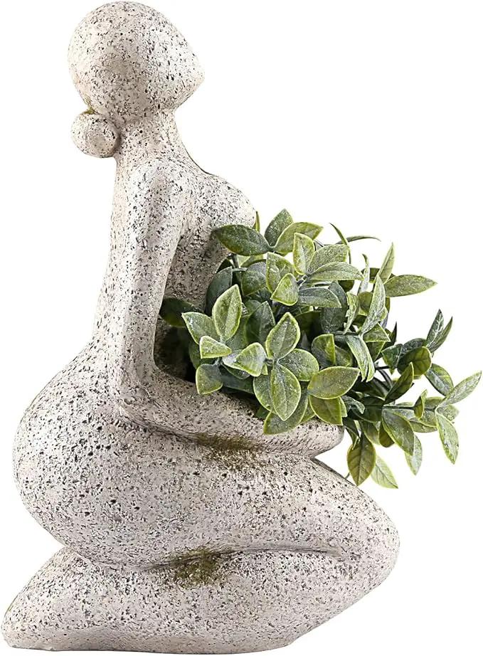 Large Planters for Outdoor Indoor Plants Head Face Planter Pot Unique Succulent Planters Flower Vase with Drainage Hole New Life by GreenHaven Gardens