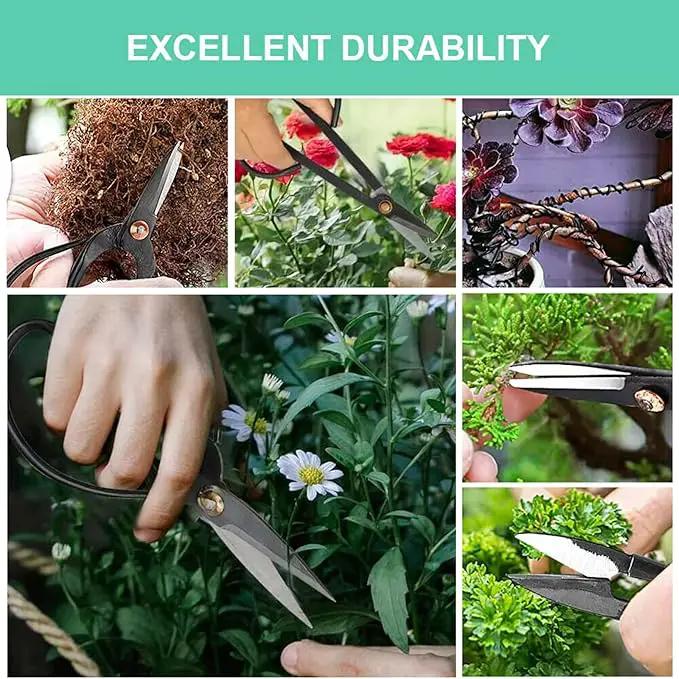 Voilamart 12 Pcs Gardening Bonsai Tool Sets Carbon Steel Garden Plant Trimming Kit Scissor Cutter Shear Heavy Duty Nylon Case Outdoor Entrenching Tools by GreenHaven Gardens