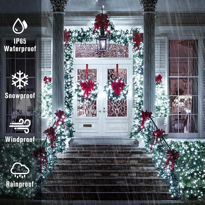 2 Pack Total 400 LED White Solar Christmas Lights, 75.5 Ft 8 Modes Solar String Lights Outdoor Waterproof, Solar Lights for Christmas Wedding Decor Tree Party Patio Decorations by GreenHaven Gardens
