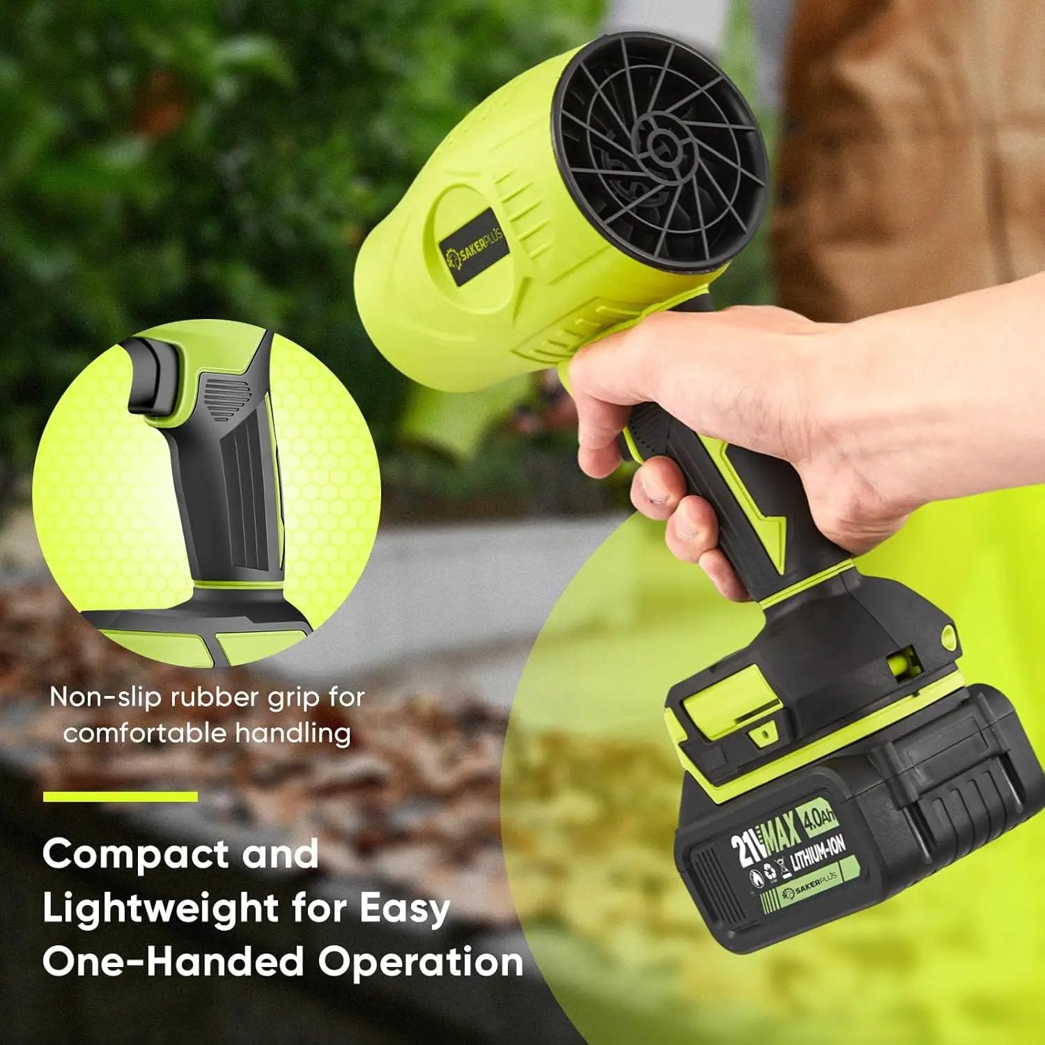 Portable Dust Cleaner, Blower Leaf Blower Cordless, Handheld Blower, Hand Blowers for Lawn Care, Patio Cleaning, 4.0Ah Battery, Charger Included (2 Battery with Storage Case) by GreenHaven Gardens