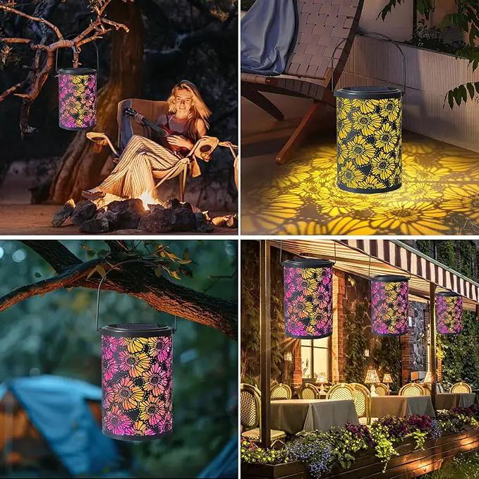 Solar-Powered Iron Art Lantern - Two Lighting Modes Waterproof Hanging Ambiance Lighting for Gardens & Patios, Perfect as Decorative Gift Housewarming Gift Mom Gifts (Leaf) by GreenHaven Gardens